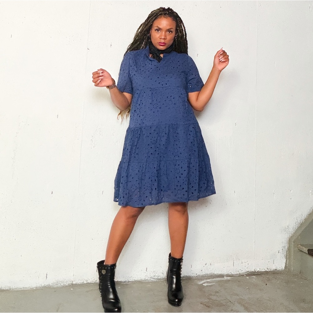 Elegant Navy Blue Women's Dress, fits S/M